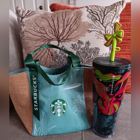 Starbucks Handbags - Starbucks Mini Tote & Holiday Tumbler